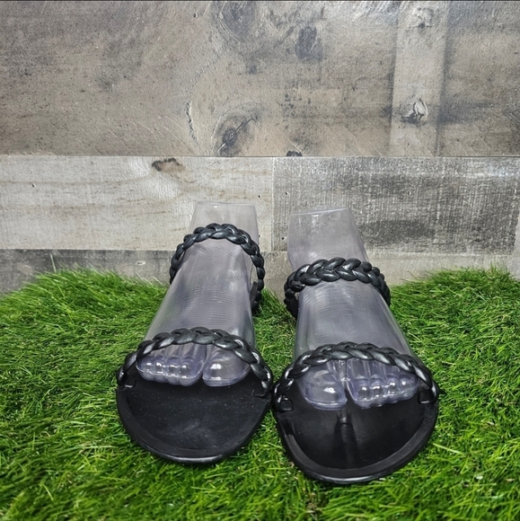 Stuart Weitzman Braida Sawyer Jelly Sandal in Black - Picture 5 of 8